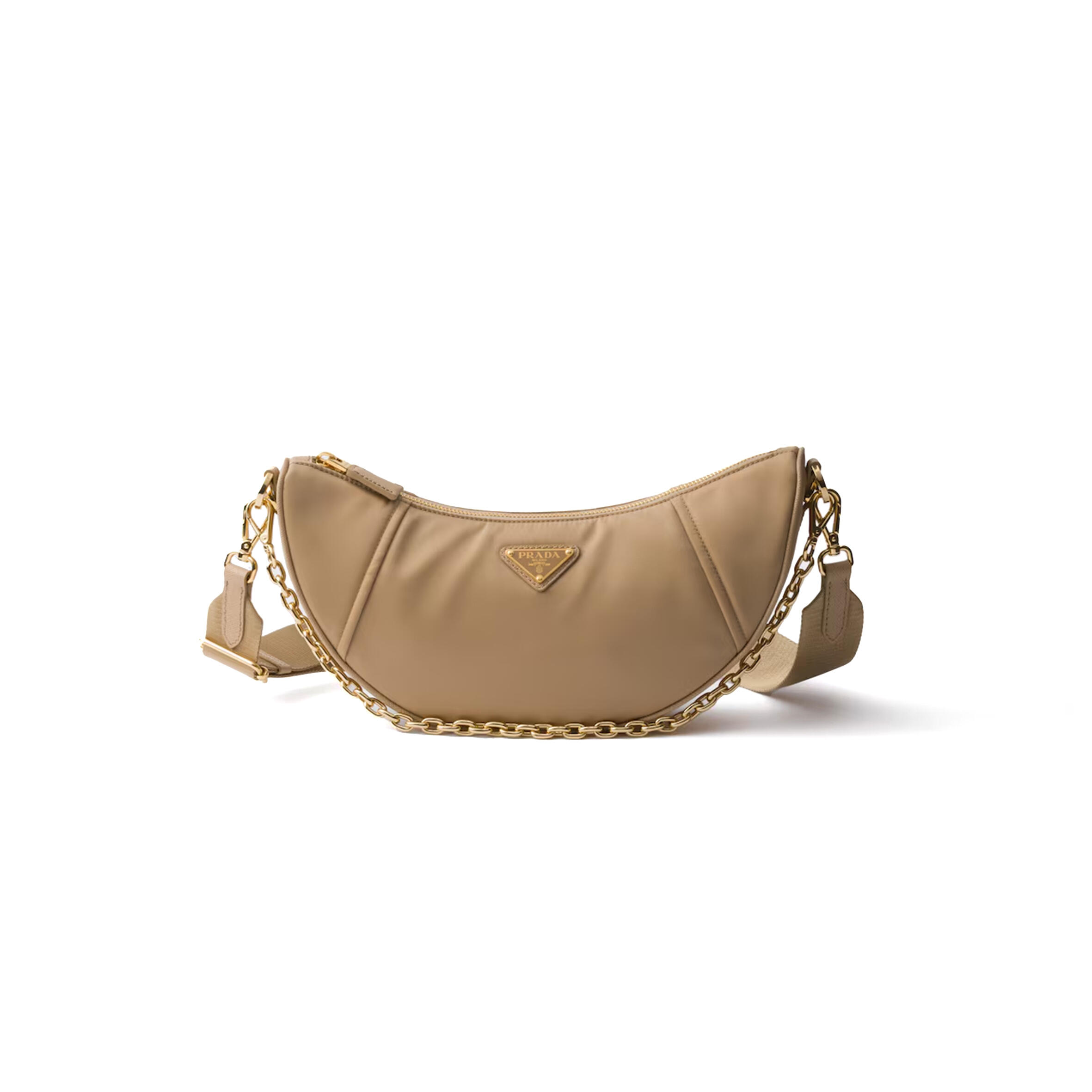 PRADA DEMI-LUNE RE-NYLON SHOULDER BAG 1BH222 (30*13.5*6cm)